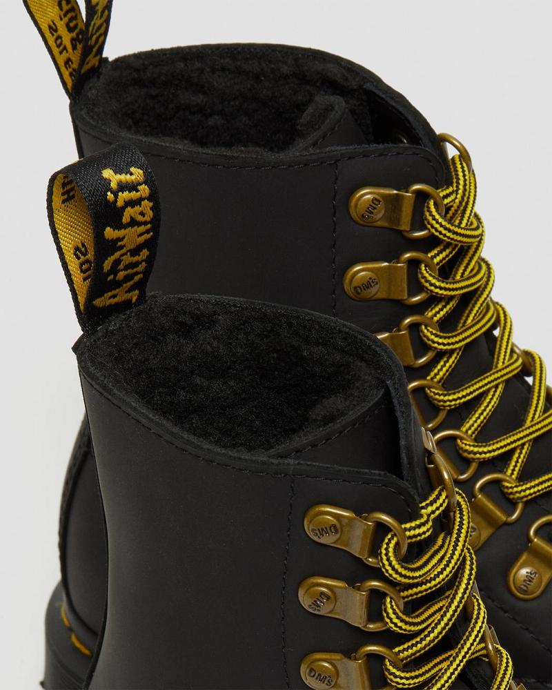 Botas de Invierno Dr Martens 1460 Pascal DM's Wintergrip Cuero Mujer Negros | MX 509BEX